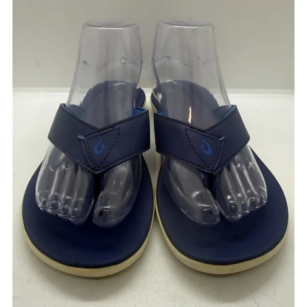 Olukai Niau Boys Blue Flip Flop Thong Sandals US Sz B 5 EUR 37 30144-5454 Shoes